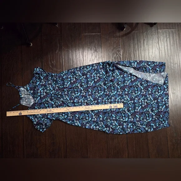 Lauren Conrad Floral Blue Maxi Dress Size L - Picture 14 of 14
